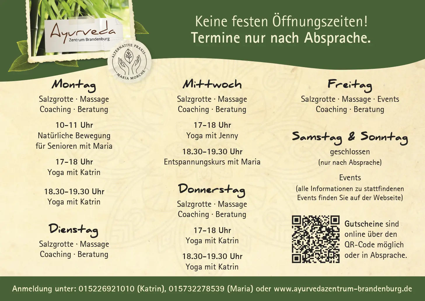 Ayurveda Zentrum Brandenburg - Öffnungszeiten